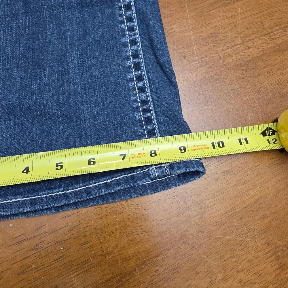 Silver‎ Pioneer Jeans Women's Boot Cut Dark Wash Denim Embellished Pockets 30/33